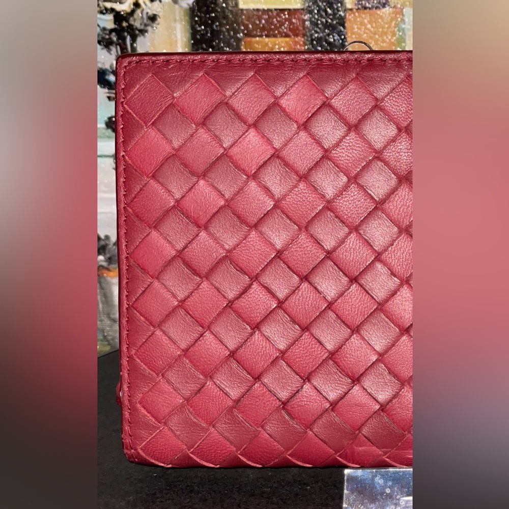 Bottega Veneta Red Intrecciato Leather Continental Wallet - Picture 10 of 13